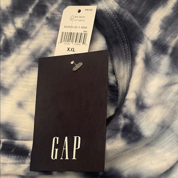 Nwts gap forever soft Tie-Dye Blue White short sleeve top T-shirt tee size XXL - Picture 8 of 11